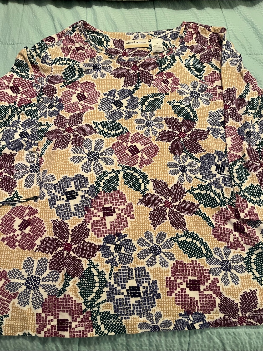 Alfred Dunner Floral Print Knit Top